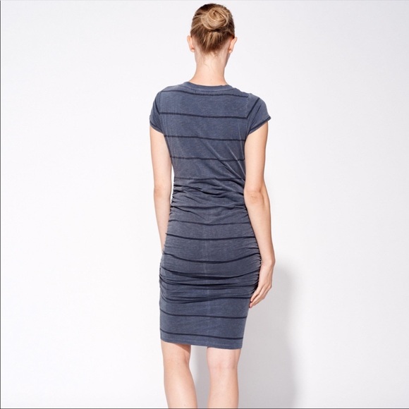 Sundry Ruched Striped Dress - Picture 2 of 9